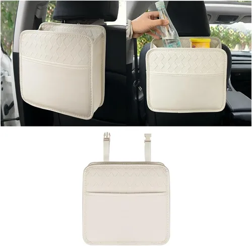 Miniatura 13 de Mandark Organizador de respaldo de asiento de automóvil, cuero PU, bolsillo de almacenamiento colgante para asiento trasero del vehículo, accesorios