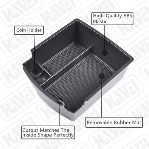 Miniatura 5 de HGWEI Organizador de consola central compatible con Hyundai Kona 2018 2019 2020 2021 2022 2023, accesorios interiores, caja de almacenamiento