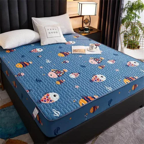 Miniatura 8 de Protector de colchón grueso duradero, sábana bajera ajustable de látex, 150 x 200, 180 x 200, 160 x 200, azul, 35.4 x 78.7 x 11.8 in