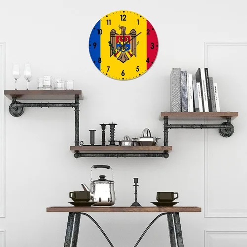 Miniatura 297 de Cheyan Reloj de pared con bandera de Canadá de 12 pulgadas, silencioso, sin tictac, de PVC, funciona con pilas, reloj redondo decorativo, regalo