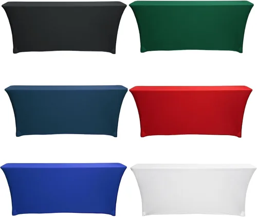 Miniatura 7 de YOUR CHAIR COVERS - Mantel elástico rectangular estándar de elastano de 6 pies x 18 pulgadas, color negro