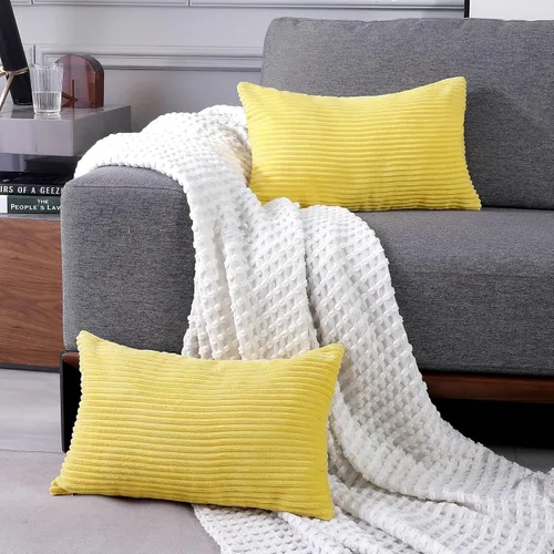 Miniatura 18 de Deconovo - Juego de 2 fundas de cojín de pana modernas, elegantes y suaves, aptas para lavadora, decoración del hogar para sala de estar, sofá