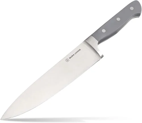 Miniatura 23 de DURA LIVING Cuchillo Santoku de 7 pulgadas, hoja de acero inoxidable de alto carbono afilada, mango remachado ergonómico forjado, cuchillo de chef