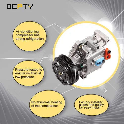 Miniatura 9 de OCPTY Compresor de CA para Toyota Echo 1.5L 4710487 471-0487 4711341 75121
