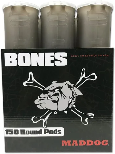 Maddog 150 cápsulas redondas de paintball de huesos | Tubos duraderos de recarga rápida para torneos y recreativos Speedball Woodsball | Paquete de