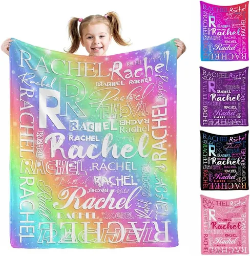 Manta personalizada AOFUN con texto de nombre para adultos y niños, regalo para cumpleaños, boda, Día de San Valentín, 40x30 pulgadas, Estilo 1