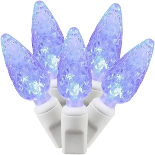 Miniatura 6 de Vickerman X4W8105PBG - Juego de 100 luces LED C6 EC con cable blanco, 4 pulgadas x 34 pies, color blanco frío