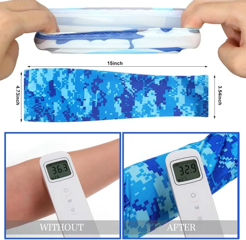Miniatura 5 de Liitrsh Juego de 10 fundas de protección solar UV para la cara y enfriamiento para los brazos, polaina de cuello refrescante, bufanda, seda