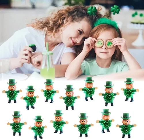 Miniatura 6 de 12 juguetes de duende mini del día de San Patricio, juguetes de puercoespín para apretar, juguete para aliviar el estrés para niños, recuerdo