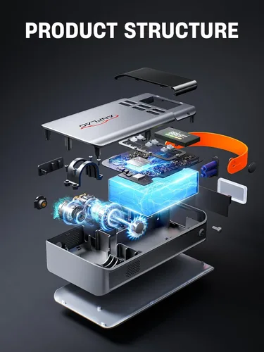 Miniatura 4 de Arrancador de coche 8 en 1 con compresor de aire, pico de 5500 A, inflador de neumáticos de 150 PSI, banco de energía portátil de 12 V, pantalla LCD