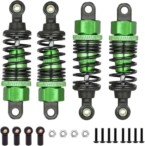 Amortiguador de amortiguadores de choques RC rellenos de aceite de aluminio para Tamiya TT01 Mf-01x 1/10 RC Car Upgrade Parts 4 unids/set (verde)