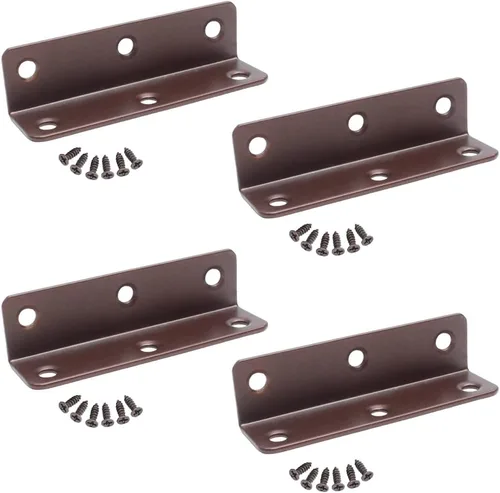 Miniatura 11 de Soportes en L, 4 unidades de soporte de esquina con ángulo, acero inoxidable superior, 4" x 1" M, 2 mm de espesor, para estante de madera, mueble