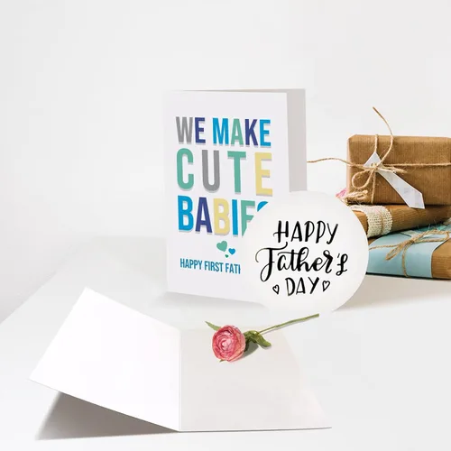 Miniatura 3 de Chenive Tarjeta de feliz primer día del padre para marido, divertida tarjeta del primer día del padre de parte de la esposa, ideas de regalo