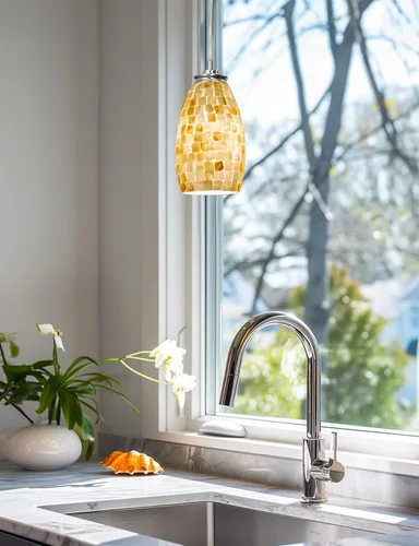 Miniatura 8 de Revel Coast mini luz colgante moderna de 9 pulgadas hecha a mano, de mosaico de vidrio y acabado níquel satinado Níquel cepillado + concha marina