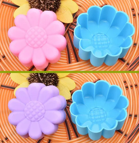 Miniatura 3 de Molde de silicona para hornear taza de galleta de 2.0 pulgadas, molde para hornear, molde para hacer jabón de gelatina de pudín de chocolate, 10 uds