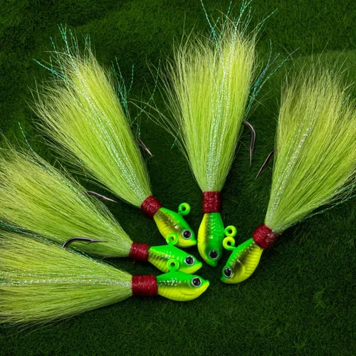 Miniatura 6 de Alwonder Paquete de 5 plantillas de cola de cubo para el cabello, señuelos de pesca de agua salada, pesca de agua dulce, señuelos de pesca de surf