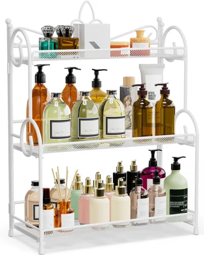 Miniatura 7 de YIUKEA Organizador de baño para encimera, organizador de especias de 3 niveles, organización de mostrador y almacenamiento para baño, cocina