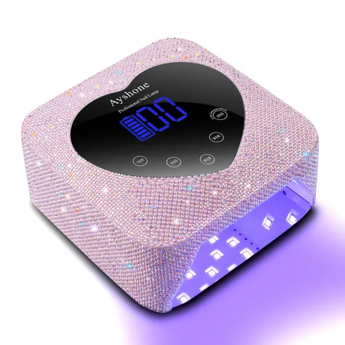 Miniatura 11 de Lámpara de uñas UV LED inalámbrica, secador de uñas recargable de 72W con luz de esmalte de gel y gran pantalla LCD, lámpara de uñas curativa Blanco
