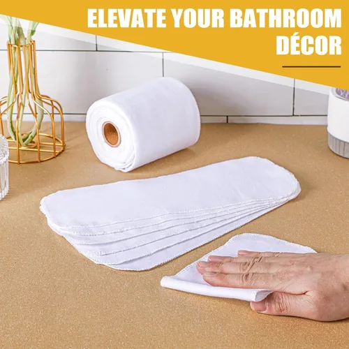 Miniatura 5 de FuWeave Paquete de 60 Toallas de Papel Higiénico Reutilizables Sin Desgarro Toallas de Bidé Lavables Papel Higiénico a Granel Rollos Sin Papel Paños