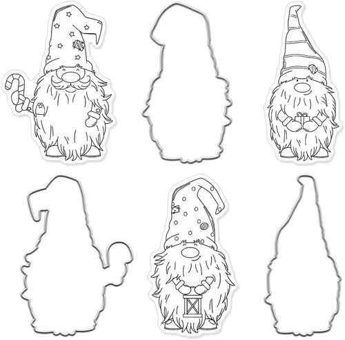 Estivaux 3 sellos de goma transparente de Papá Noel de Navidad y troqueles para hacer tarjetas, sellos de silicona de Navidad para padre, juegos de