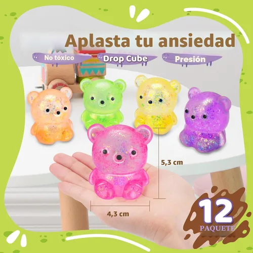 Miniatura 2 de 12Pack Juguetes de Apretar Esponjosos, Linda Pelota de Oso para Apretar, Bolas de Estrés para Alivio del Estrés, Juguetes para Tirar y Estirar