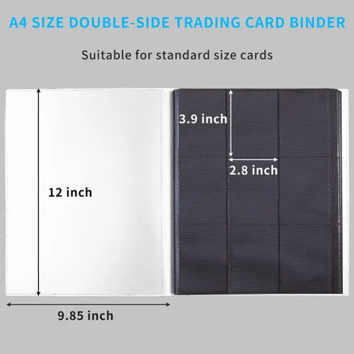 Miniatura 7 de Carpeta de Tarjetas, Carpeta de Colección de Cartas Comerciales Mejorada de 9 Bolsillos para Tarjetas, Álbum Portador de Libro de 360 Tarjetas