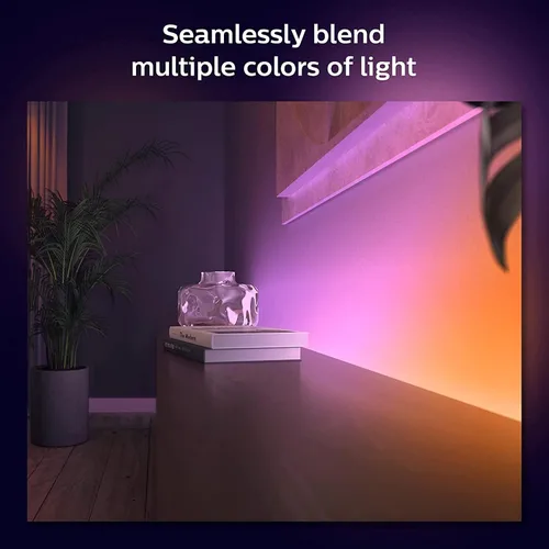 Miniatura 2 de Philips Hue Kits de base de tira de luz LED inteligente para interiores de 6 pies con enchufes, efecto multicolor fluido, paquete de 2, control