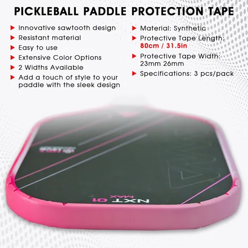 Miniatura 137 de PICKLETECH Cinta de protección de pala de pickleball – Protector de borde de cabeza de paleta – Cinta de protección de borde de raqueta ajuste gris
