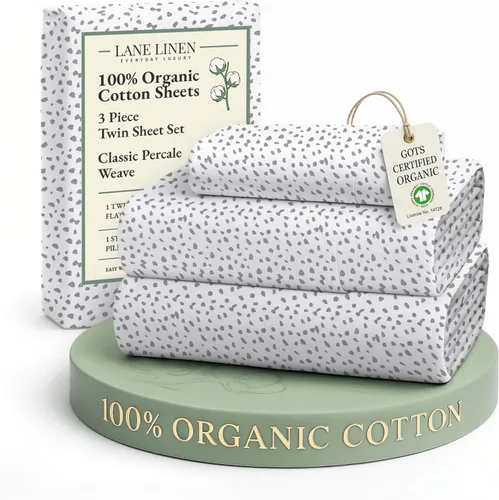Miniatura 20 de LANE LINEN Sábanas 100% algodón orgánico para cama tamaño King, sábanas de percal suave, transpirables, de lujo, estilo hotelero, lavables a 09