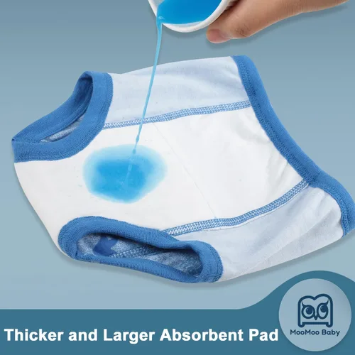 Miniatura 2 de MooMoo Baby Ropa interior de entrenamiento para ir al baño, paquete de 10 pantalones absorbentes de entrenamiento para niños y niñas, pantalones