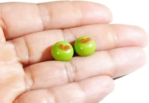 Miniatura 3 de Conophytum Pageae - Lips Plant - Succulent Earrings - Purple & Mint - Tiny Food Jewelry