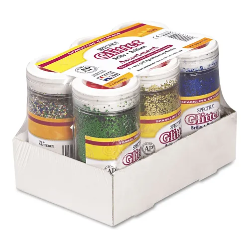 Miniatura 4 de Spectra Arts & Crafts - Surtido de purpurina, 6 colores surtidos, 4 onzas, 6 frascos