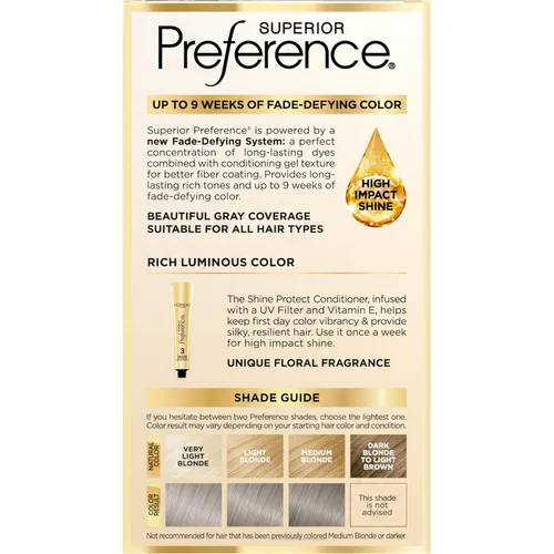 Miniatura 158 de L'Oreal Paris Superior Preference - Tinte permanente luminoso que desafía la decoloración, tinte para el cabello hasta 9 semanas de resplandor, 09