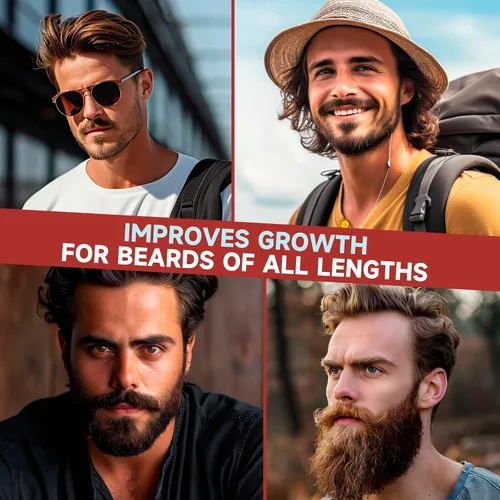 Miniatura 7 de Aceite para el crecimiento de la barba, biotina de concentración 2X para hombres (2 onzas), natural con argán, jojoba y vitaminas, suavizante