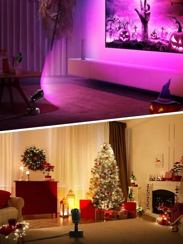 Miniatura 6 de ZUCKEO Focos LED de 10W para Interiores RGBW que Cambian de Color Iluminación Ascendente para Interiores con Control Remoto, Foco Navideño de 120V