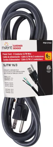 Miniatura 3 de Bergen Industries Inc PS613163 Cable para Electrodomésticos y Herramientas Eléctricas de 3 Hilos, 1.83 m, 16 AWG, 13A/125V CA, 1625W