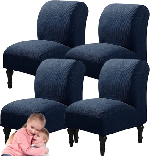 Miniatura 40 de Fundas elásticas para silla sin brazos, extraíbles y lavables, de elastano jacquard sin reposabrazos, protector de muebles para sala de estar, Verde