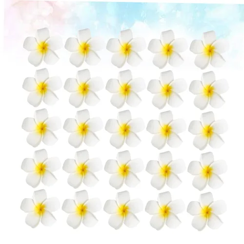Miniatura 8 de FOMIYES 25 horquillas Frangipani para mujer, pinzas de pelo de flores de simulación, pinzas negras para novia, para playa, bodas, fiestas