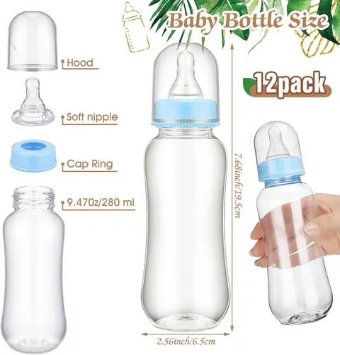 Miniatura 4 de TrelaCo Safari Cool Baby Shower Games Bottle Chug Sign Wooden Jungle Animals Set de regalo para revelación de género suministros de fiesta y 12