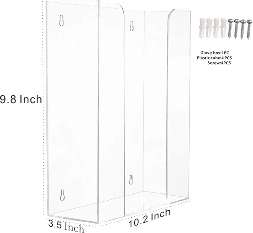 Miniatura 3 de Cq acrylic Soporte para guantes de goma para montaje en pared, dispensador transparente de guantes desechables y caja de guantes en la pared