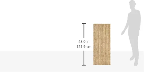 Miniatura 2 de SAFAVIEH Colección de fibra natural Alfombra - 2 x 4 pies, Marrón natural, Yute hecho a mano, Estilo granja, Pila gruesa texturizada espesa (NF447A)