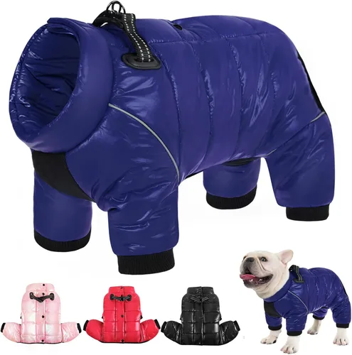 Miniatura 11 de AOFITEE Abrigo para Perros, Chaqueta Impermeable para Perros para Invierno, Traje de Nieve Cálido de Cuerpo Completo para Perros, Abrigo de Invierno