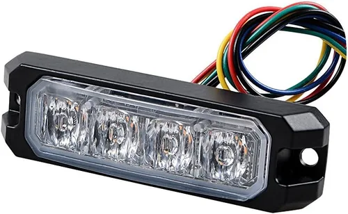 Miniatura 5 de corp 100X 4-LED Montaje en superficie SYNC advertencia de emergencia advertencia intermitente barra de luz estroboscópica para coche camión 12V-24V