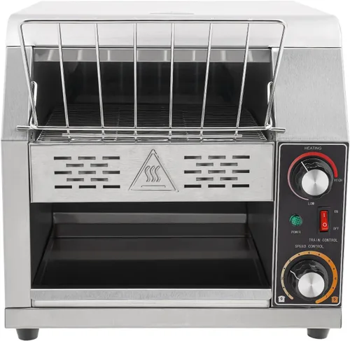 Miniatura 4 de Tostadora transportadora comercial de 300 rebanadas/hora, 1900 W 110 V, mini tostadora industrial con 7 engranajes para restaurantes y hogares