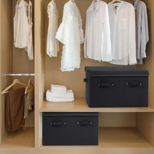 Miniatura 6 de Organizador de zapatos para armario, caja de almacenamiento de zapatos plegable con divisores ajustables, gran contenedor de almacenamiento