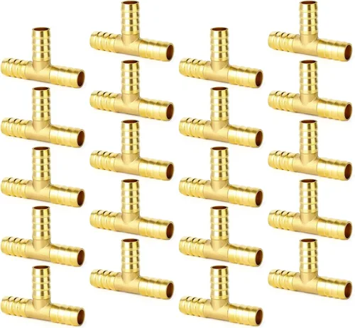 Miniatura 10 de GASHER 20 Piezas Reductor de Púas de Manguera de Latón, 1/2 Pulgada a 1/2 Pulgada (12.7mm) ID de Manguera con 40 Abrazaderas de Manguera, Reductor
