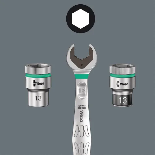 Miniatura 6 de Wera Belt 1 Zyklop 1/4" Juego de llaves de tubo con función de retención métrica 05003880001