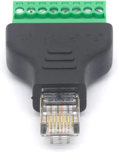 Miniatura 5 de Adaptador de terminal de tornillo macho RJ45, RJ45 macho a tornillo de 8 pines, conector hembra Cat7 6 5 5e Extensor de enchufe de red Ethernet CCTV