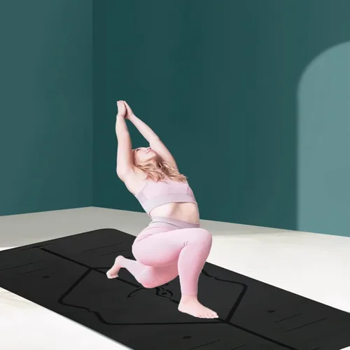 Miniatura 4 de Alfombrilla de yoga – Bolsa de yoga gratuita incluida – Sistema de alineación patentado, agarre guerrero, antideslizante, ecológico y biodegradable