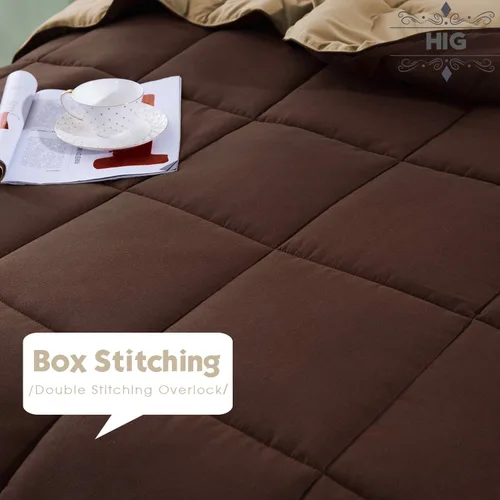 Miniatura 3 de HIG Juego de edredón alternativo de plumón de 3 piezas - Edredón reversible para todas las estaciones con funda de almohada - Relleno de edredón